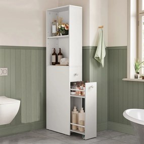 Dulap de baie extensibil cu 2 rafturi laterale 134.4x40x18 cm