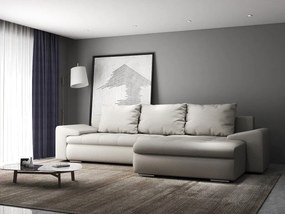 Colțar extensibil dumonde cu ladă de depozitare si sezut confortabil din spuma high-density, Leonardo Enjoy Bej 260x185 cm II