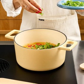 Cratiță cu capac din fontă 5,5 l adecvată pentru plita cu inducție Mattia 3.0 – FABINI