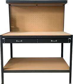 Banc de lucru cu sertar, negru