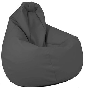 Fotoliu Nirvana Hobbit Pufrelax, Material Piele ecologica - Dark Grey