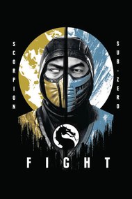 Poster de artă Mortal Kombat - Scropion & Sub-Zero, (26.7 x 40 cm)