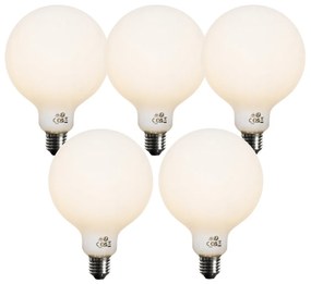 Set de 5 becuri LED E27 dimabile Opal G125 5W 450 lm 3000K