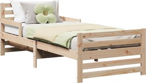 vidaXL Cadru de pat cu headboard Maro 80 x 200 cm Lemn compozit