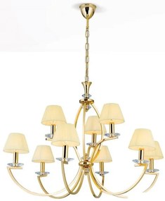 Candelabru cristal Swarovski elegant de lux Avala 9L 24K gold plated
