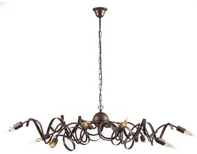 Candelabru rustic maro cu 10 lumini - Ricciolo