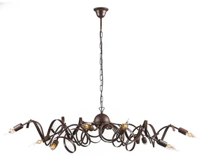 Candelabru rustic maro cu 10 lumini - Ricciolo