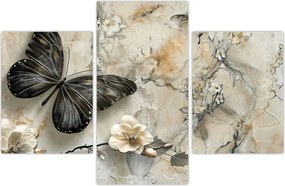 Tablou - Marmură de fundal cu fluturi (90x60 cm)