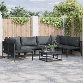 vidaXL Set de canapele pentru grădină 7 pcs Antracit Oțel