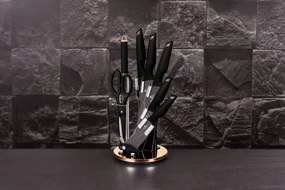 Set cutite 8 piese cu stativ Black Rose Berlinger Haus BH 2692