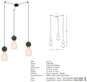 Lustra cu 3 Pendule design decorativ modern Rupert II