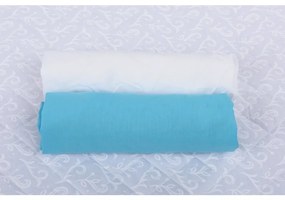 Set 2xCearceaf cu elastic pt patut de 120x 60 cm alb+bleu