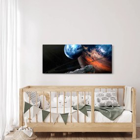Tablou planetei în cosmos (120x50 cm)