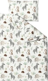 Lenjerie de pat din bumbac pentru patut Renforce JUNGARI crem Dimensiune lenjerie de pat: 45 x 65 cm | 90 x 135 cm