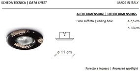 Spot incastrabil design retro realizat manual din ceramica PESCARA
