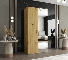 Dulap de haine 100 cm Parna 2 (Stejar artisan + Negru). 1125910