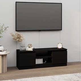 Comoda TV cu usa, negru, 102x30x36 cm