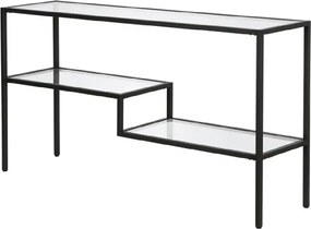 Consola Benito din metal si sticla culoare negru 120 cm