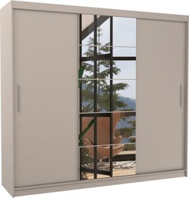 Dulap cu uși glisante ERWIN – cu oglindă – 235x59x215 cm – Cașmir