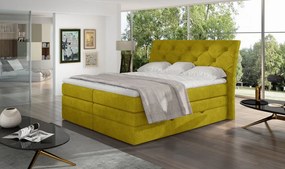 Pat tapitat boxspring, cu spatiu pentru depozitare, 180 x200, Mirabel 182, Eltap (Culoare: Albastru inchis / Matt Velvet 79)