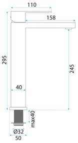 Baterie pentru baie Rea Arlo Black