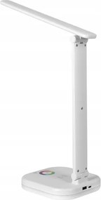 Lampă de birou LED RGBW dimabilă, cu încărcare wireless, LED/7W/5V USB, alb