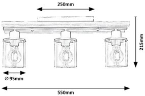 Lustră aplicată NIYLAH 3xE27/230V Rabalux 71083