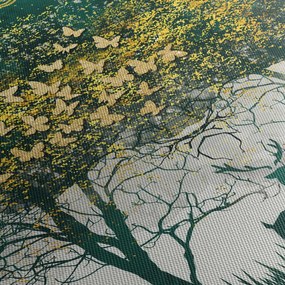 Tablou - Căprioare în pădurea verde (150x105 cm)
