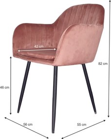 Fotoliu de design, catifea Velvet roz maroniu, ZIRKON