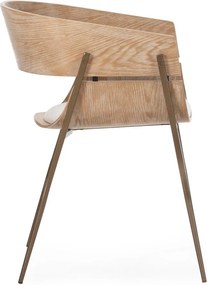 Set de scaune de sufragerie în culoare naturală cu cotiere 2 buc. tapițat Naia – MOME