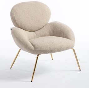 HR2045 Scaun Latte Boucle cu Bază Aurie