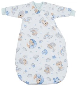 Sac de dormit copii cu maneci 3-12 luni Kidizi Koala Dreams Blue, 1 tog, bumbac 100%, pentru toamna/iarna