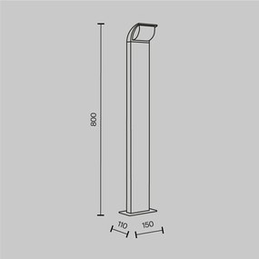 Stalp LED iluminat exterior IP65 Stock H-80cm