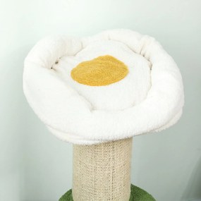 PawHut Ansamblu pentru Pisici, din Sisal și Pat în Formă de Floare Verde, 92cm | Aosom Romania