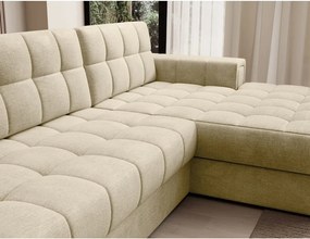 Colțar maro deschis extensibil cu tapițerie din catifea (cu colț pe partea dreaptă/cu șezlong) Blezalt – ELTAP