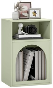 HOMCOM Noptieră Subțire cu 2 Compartimente Deschise, Design în Formă de Arc 40x30x60 cm Verde | Aosom Romania