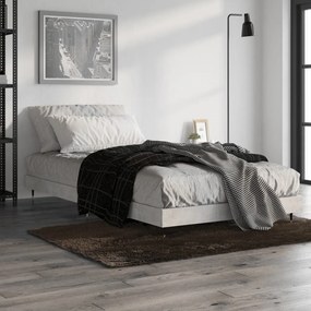 832161 vidaXL Cadru de pat, gri beton, 100x200 cm, lemn prelucrat
