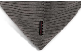 Fotoliu bean bag crem cu tapițerie din catifea reiată Razz – SLOWDOWN