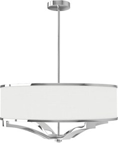 Lustra din metal cromat si tesatura alb crem Gerdo