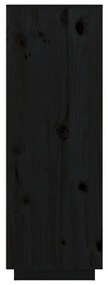 Dulap inalt, negru, 89x40x116,5 cm, lemn masiv de pin 1, Negru