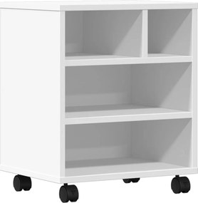 vidaXL Suport pentru imprimantă cu roți, alb, 41x32x48 cm