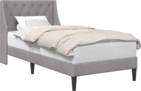 vidaXL Cadru de pat cu headboard Gri deschis 100 x 200 cm Catifea