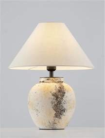 Veioza decorativa, Ceramica, Tesatura, Alb, LUPE