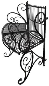 Banca de gradina, negru, din metal, aspect vintage