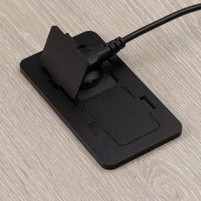 Priză dublă încastrabilă de podea de exterior Solight 5B323B IP55 negru dreptunghiular