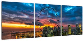 Tablou - Urban (cu ceas) (90x30 cm)