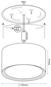 Spot LED/12W/230V 4000K d. 10 cm alb