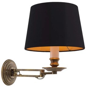 Aplica de perete cu brat articulat Eclips alama vintage/ negru