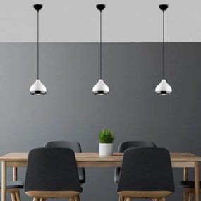 Lustră pe cablu YILDO 1xE27/40W/230V alb/negru