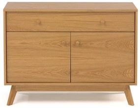 Comodă în culoare naturală joasă cu aspect de lemn de stejar 100x75 cm Kensal – Woodman